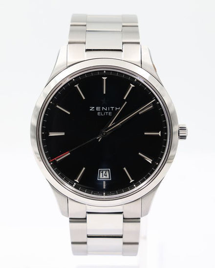 No Reserve - Zenith Elite Captain Central Second 42MM Black Dial Steel Bracelet (03.2020.670/21.M2020)