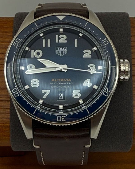 Tag Heuer Autavia Isograph 42MM Blue Dial Leather Strap (WBE5112.FC8266)
