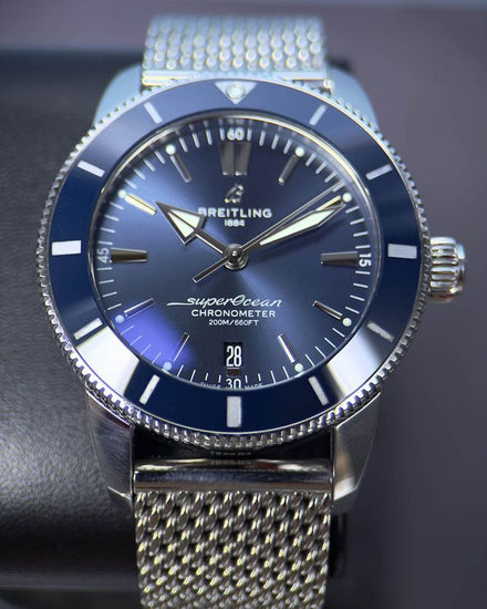 2022 Breitling Superocean Heritage 44MM Blue Dial Steel Bracelet (AB2030)
