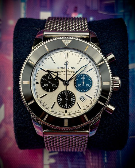No Reserve - 2020 Breitling Superocean Heritage Chronograph 44MM Silver Dial Steel Bracelet (AB0162)