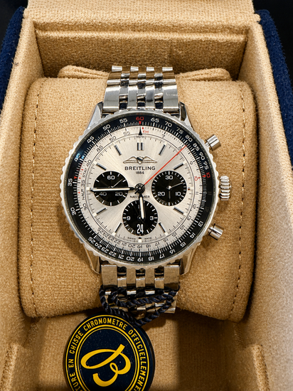 2025 Breitling Navitimer B01 Chronograph 43MM Silver Dial Steel Bracelet (AB0138)