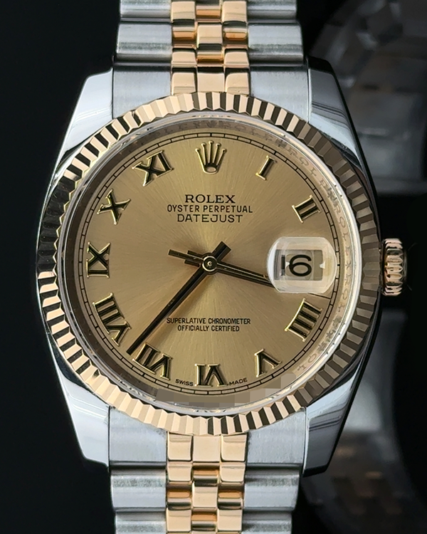Rolex Datejust 36MM Champagne Dial Two-Tone Jubilee Bracelet (116233)