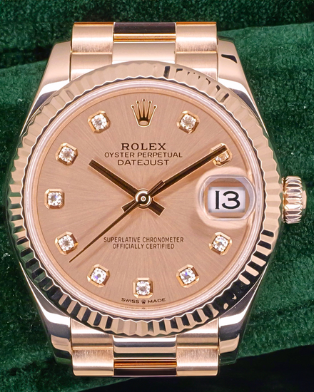 Rolex Datejust  31MM Pink Dial Rose Gold President Bracelet (278275)