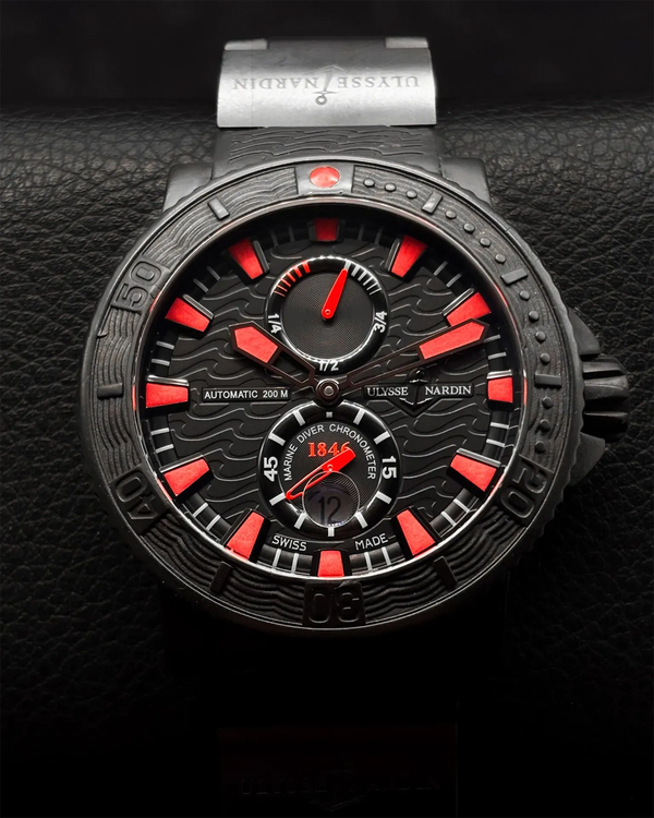 No Reserve - 2014 Ulysse Nardin Diver Marine "Black Sea" L.E. 45.8MM Black Dial Rubber Strap (263-92-3C)