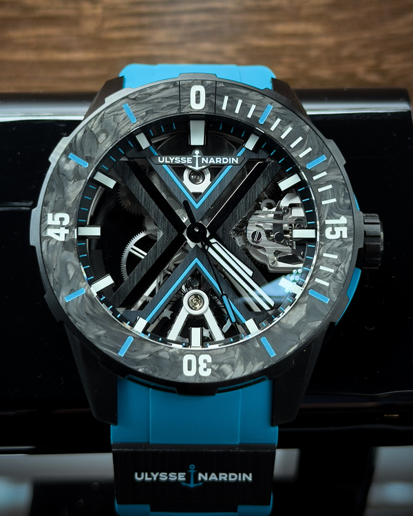 No Reserve - 2023 Ulysse Nardin Diver X Skeleton Azure 44MM Skeleton Dial Rubber Strap (3723-170-2B/3A)