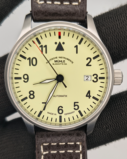 Mühle Glashütte Terrasport II 40MM Cream Dial Leather Strap (M1-37-47-LB)