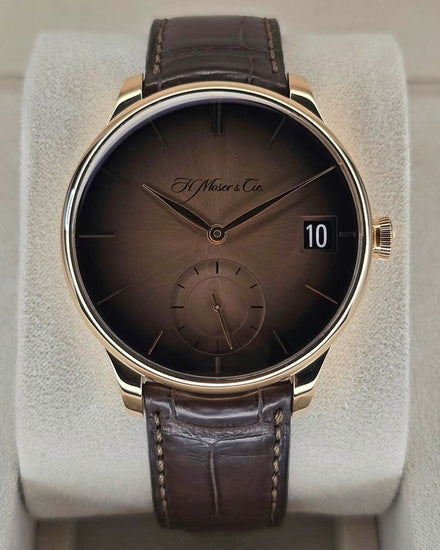 H. Moser & Cie Venturer Big Date 41.5MM Rose Gold "Fumé" Dial Leather Strap (2100-0401)