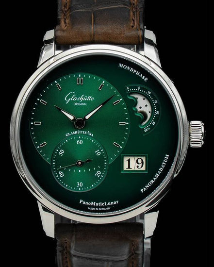2026 Glashütte Original PanoMaticLunar 40MM Green Dial Leather Strap (1-90-02-13-32-62)