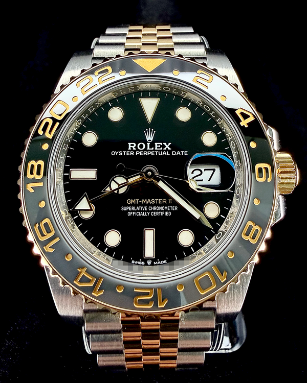 2024 Rolex GMT-Master II "Bumblebee" 40MM Black Dial Two-Tone Jubilee Bracelet (126713GRNR)