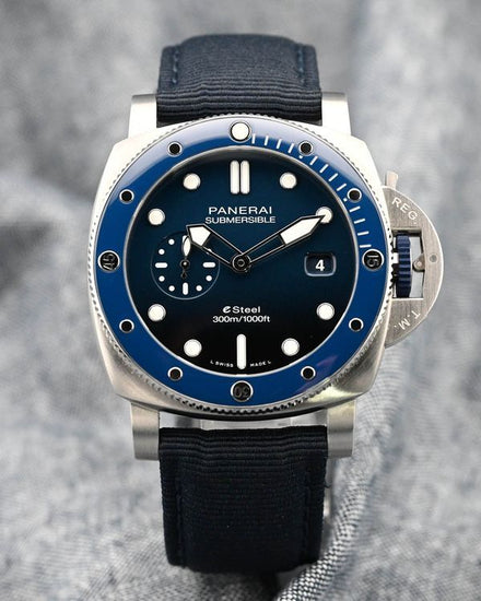 2023 Panerai Submersible QuarantaQuattro Blu Profondo 44MM Blue Dial Textile Strap (PAM01289)