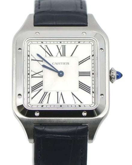 2026 Cartier Santos Dumont XL 33.9MM Silver Dial Leather Strap (WSSA0032)