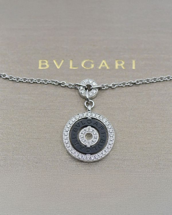 Bvlgari Accessories Cerchi Astrale Necklace 21MM Diamonds 18IN White Gold (J379545)