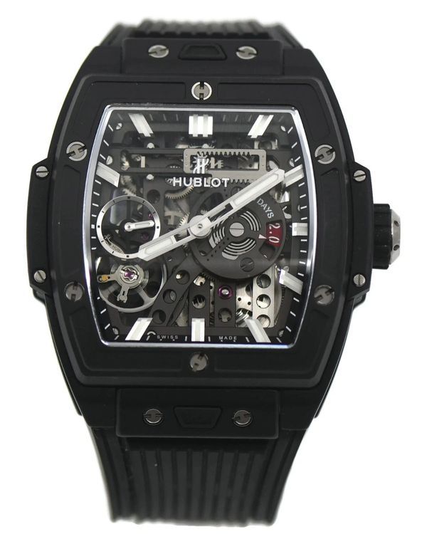 Hublot Spirit Of Big Bang Meca-10 Black Magic 45MM Skeleton Dial Rubber Strap (614.CI.1170.RX)