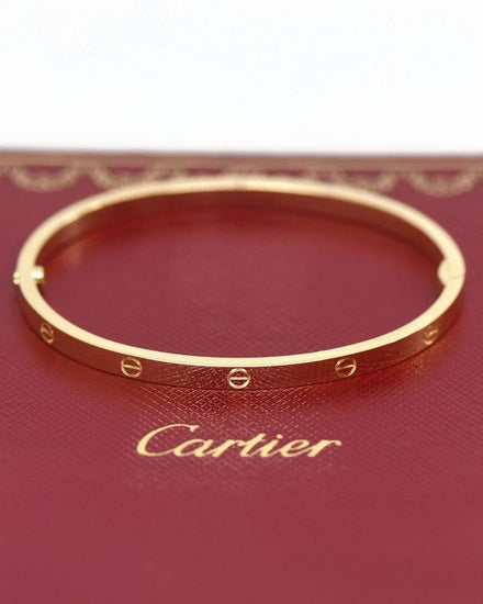 2021 Cartier Love Bracelet Small 3.8MM Size 16 Yellow Gold (B6079117)
