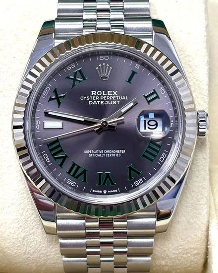 Rolex Datejust "Wimbledon" 41MM Slate Dial Jubilee Bracelet (126334)