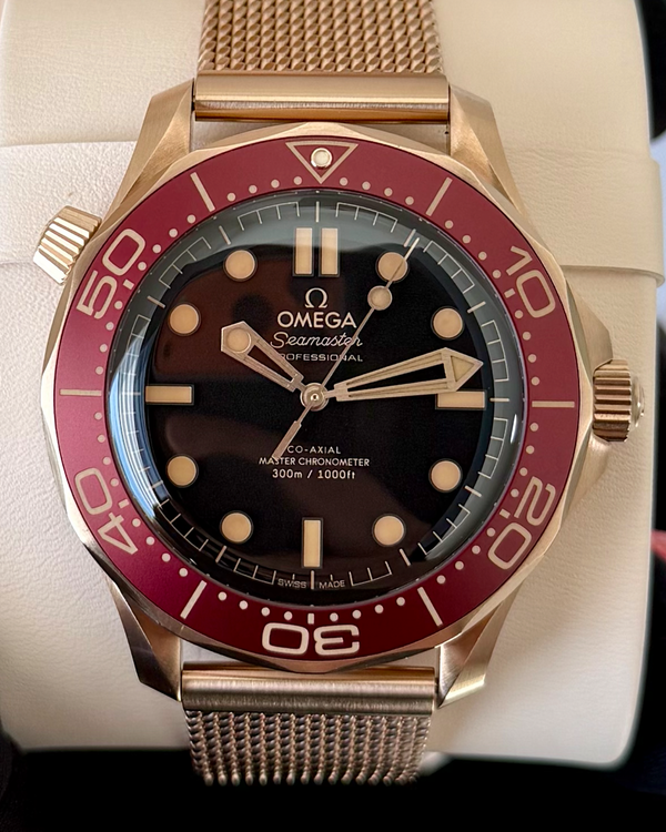2025 Omega Seamaster Diver 300M 42MM Black Dial Rose Gold Bracelet (210.90.42.20.01.003)
