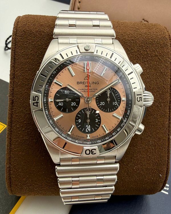 Breitling Chronomat B01 Chronograph 42MM Brown Dial Steel Bracelet (AB0134101K1A1)