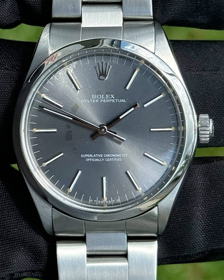 1976 Rolex Oyster Perpetual 34MM Slate Dial Oyster Bracelet (1002)
