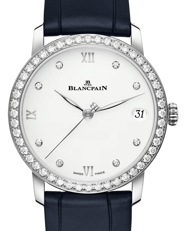2026 Blancpain Villeret Ultra-Slim 33.2MM White Dial Leather Strap (6127-4628-55B)