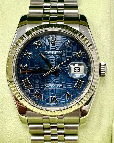 Rolex Datejust 36MM Blue "Jubilee Motif" Dial Super Jubilee Bracelet (116234)