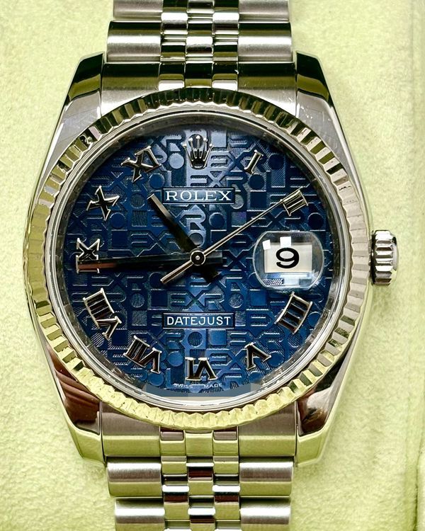 Rolex Datejust 36MM Blue "Jubilee Motif" Dial Super Jubilee Bracelet (116234)