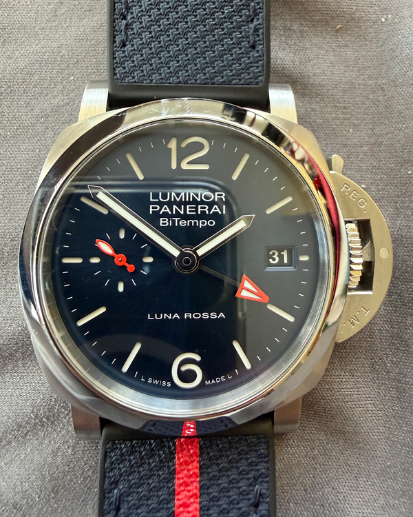 2023 Panerai Luminor Quaranta BiTempo Luna Rossa 40MM Blue Dial Textile Strap (PAM01404)