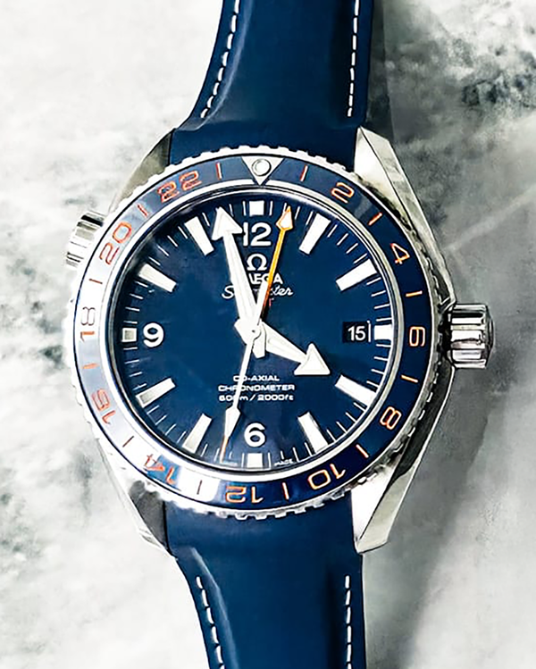 No Reserve - Omega Seamaster Planet Ocean 600M "GoodPlanet" GMT 43.5MM Blue Dial Rubber Strap (232.32.44.22.03.001)