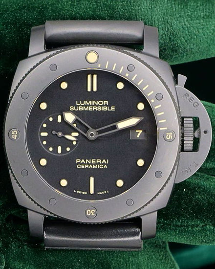 Panerai Submersible 1950 3 Days Ceramica 47MM Black Dial Rubber Strap (PAM00508)
