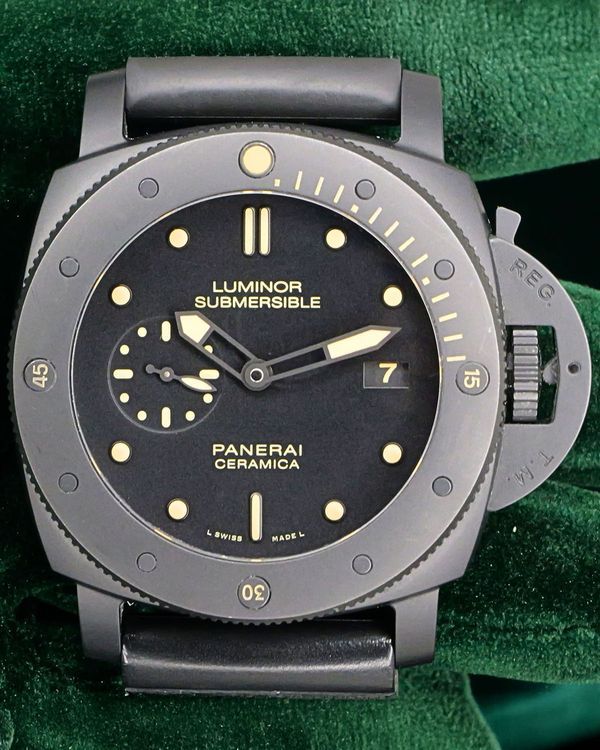 Panerai Submersible 1950 3 Days Ceramica 47MM Black Dial Rubber Strap (PAM00508)
