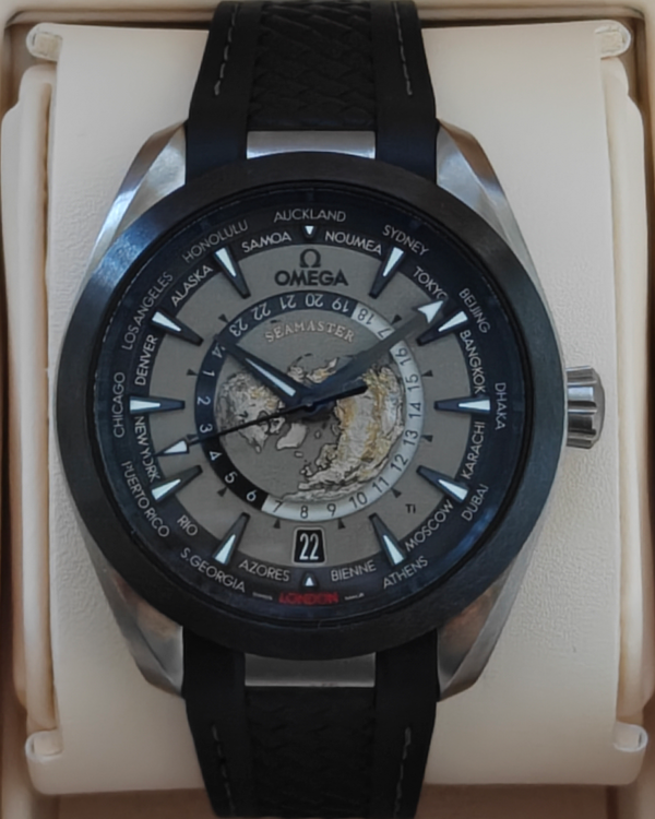 2023 Omega Seamaster Aqua Terra 150M Worldtimer 43MM Grey Dial Rubber Strap (220.92.43.22.99.001)