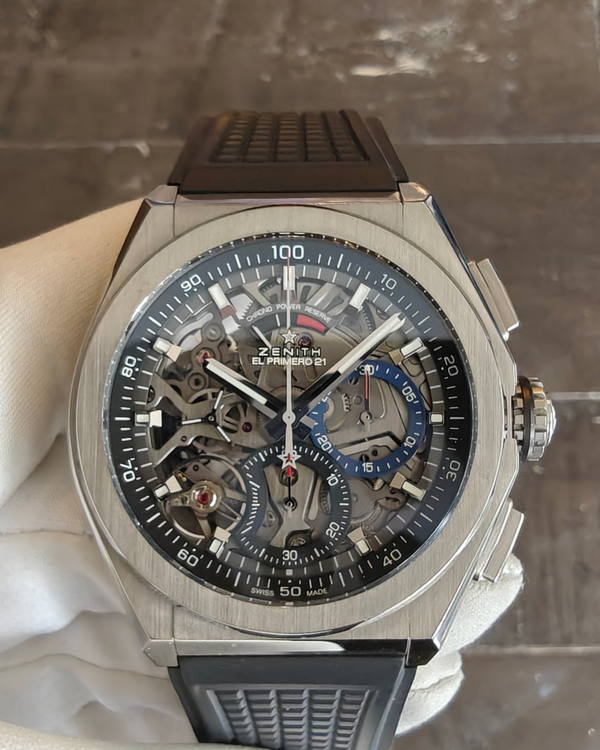 Zenith Defy El Primero 21 44MM Skeleton Dial Rubber Strap (95.9000.9004/78.R782)