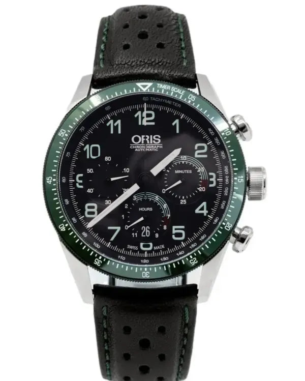 2019 Oris Chronoris "Calobra Rally" L.E. 44MM Black Dial Leather Strap (01 676 7661 4494-Set LS)