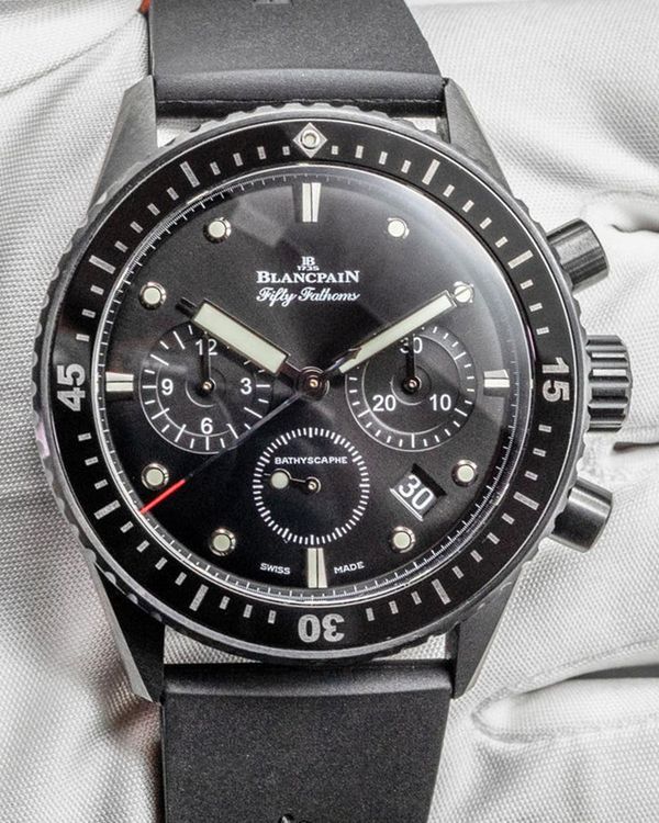2023 Blancpain Fifty Fathoms Bathyscaphe Chrono Flyback 43MM Black Dial Rubber Strap (5200-0130-NABA)