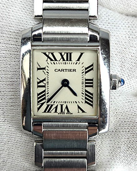 Cartier Tank Française 25MM Quartz White Dial Steel Bracelet (W51008Q3)
