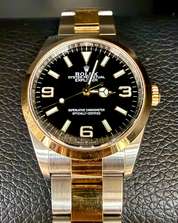 2022 Rolex Explorer 36MM Black Dial Two-Tone Oyster Bracelet (124273)