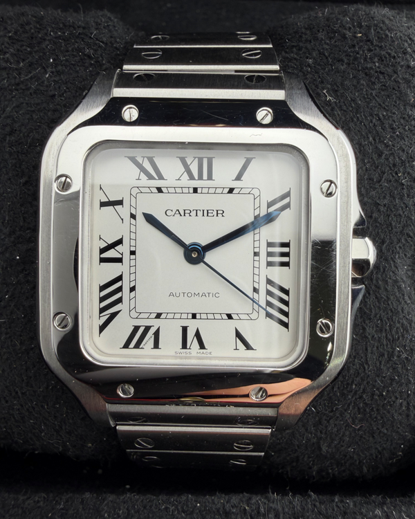 2019 Cartier Santos De Cartier 41.9MM Silver Dial Steel Bracelet (WSSA0010)