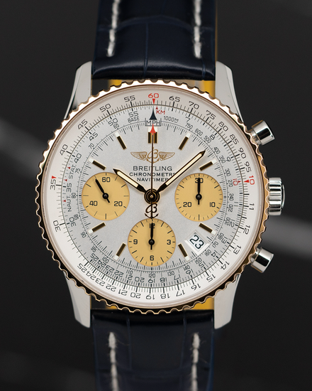No Reserve - 2004 Breitling Navitimer 42MM Silver Dial Leather Strap (D2332212/G534)