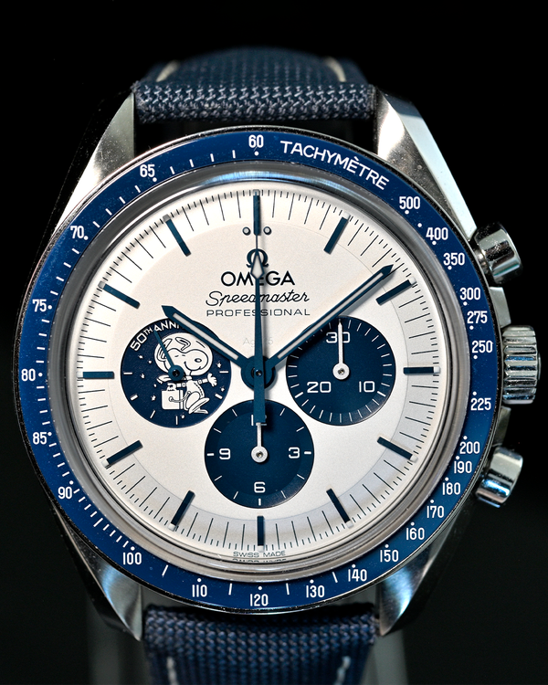 No Reserve - 2021 Omega Speedmaster Anniversary Series “Silver Snoopy Award” 42MM Silver Dial Textile Strap (310.32.42.50.02.001)