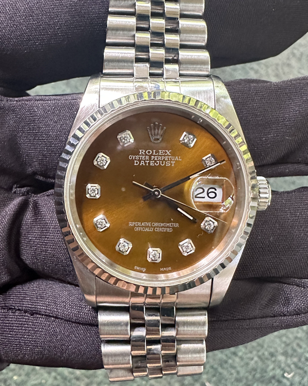 1996 Rolex Datejust 36MM Aftermarket Champagne Dial Jubilee Bracelet (16234)