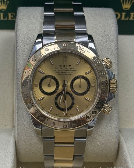1990 Rolex Cosmograph Daytona 40MM Champagne Dial Two-Tone Oyster Bracelet (16523)