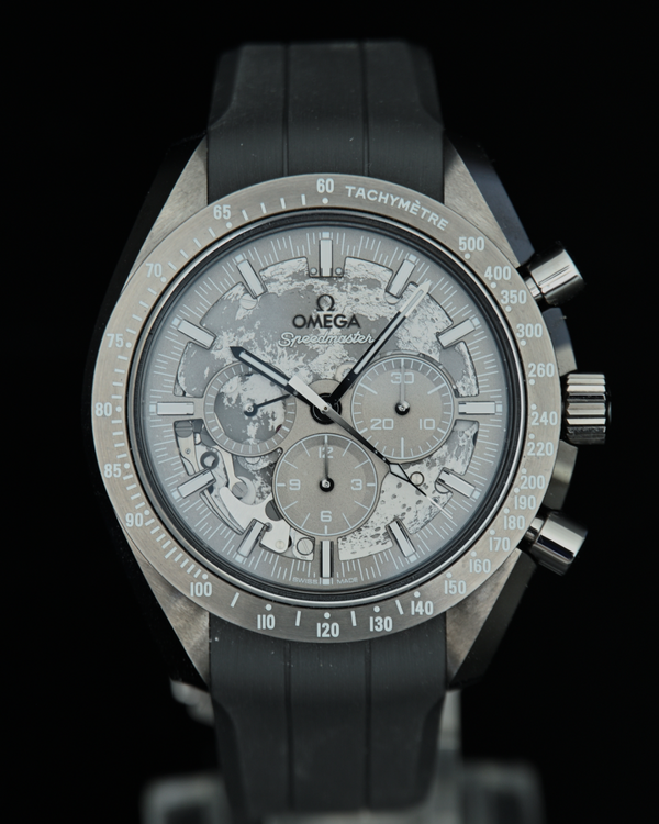 2025 Omega Speedmaster Dark Side of the Moon "Grey Side of the Moon" 44.25MM Skeleton Dial Rubber Strap (310.92.44.50.06.002)