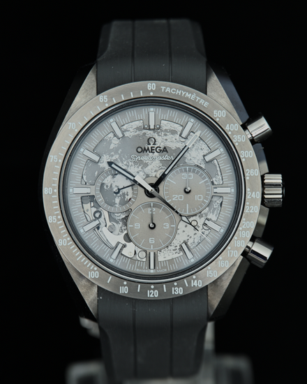 2025 Omega Speedmaster Dark Side of the Moon "Grey Side of the Moon" 44.25MM Skeleton Dial Rubber Strap (310.92.44.50.06.002)