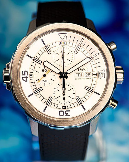 IWC Schaffhausen Aquatimer 44MM Silver Dial Rubber Strap (IW376801)