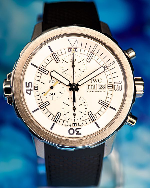 IWC Schaffhausen Aquatimer 44MM Silver Dial Rubber Strap (IW376801)
