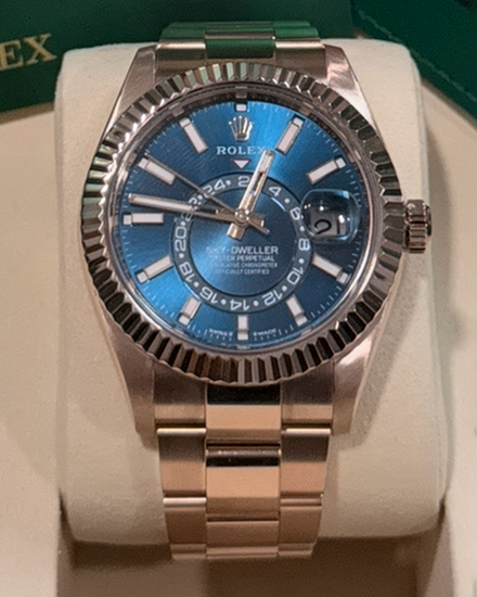 2025 Rolex Sky-Dweller 42MM Blue Dial Rose Gold Oyster Bracelet (336935)