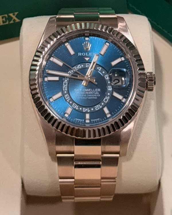 2025 Rolex Sky-Dweller 42MM Blue Dial Rose Gold Oyster Bracelet (336935)