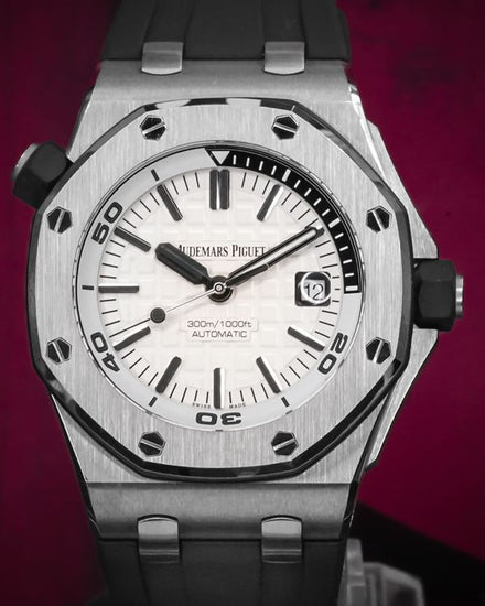 Audemars Piguet Royal Oak Offshore Diver 42MM White Dial Rubber Strap (15710ST.OO.A002CA.02)