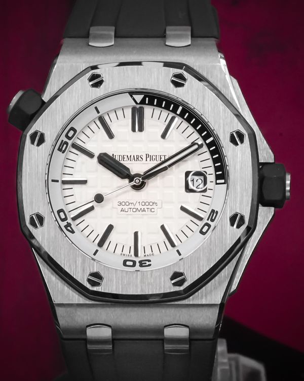 Audemars Piguet Royal Oak Offshore Diver 42MM White Dial Rubber Strap (15710ST.OO.A002CA.02)