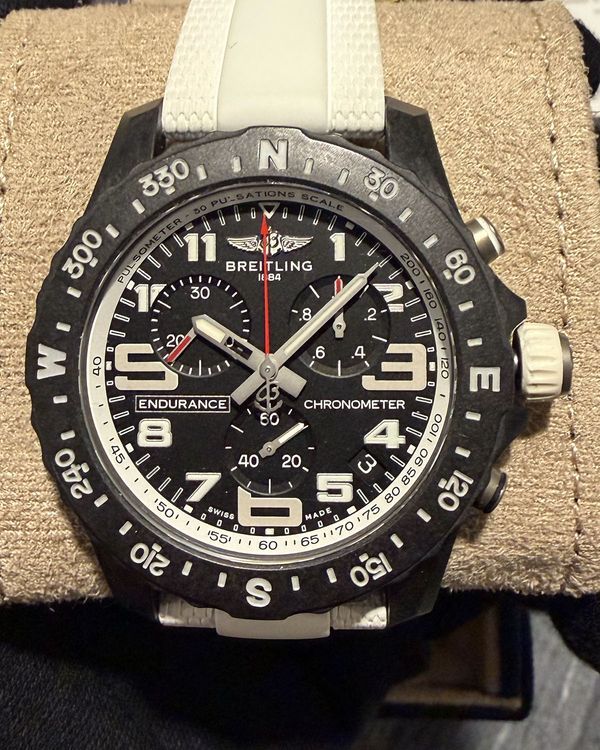 2025 Breitling Endurance Pro 44MM Quartz Black Dial Rubber Strap (X82310)