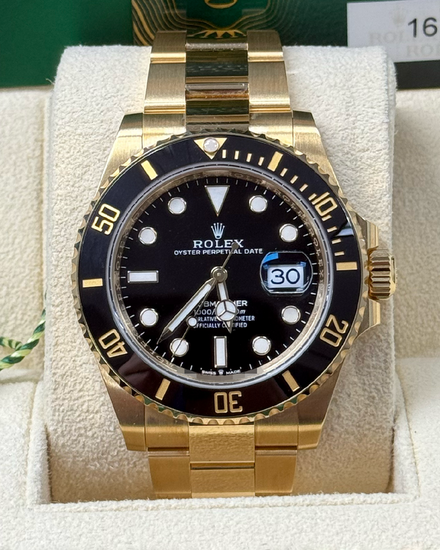 2024 Rolex Submariner Date 41MM Black Dial Yellow Gold Oyster Bracelet (126618LN)